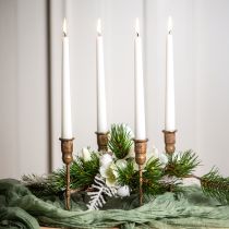 Artikel Stabkerzenhalter Antik Für 4 Kerzen Gold 18×18cm H16,5cm