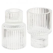 Artikel Stabkerzenhalter Glas Teelichthalter Ø5cm H8cm 4 St