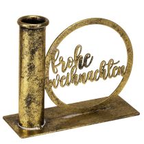 Artikel Stabkerzenhalter Weihnachten Antik Look Gold 13×5×10,5cm