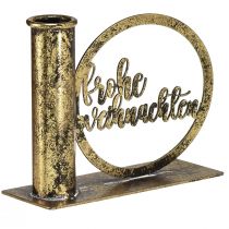 Artikel Stabkerzenhalter Weihnachten Antik Look Gold 13×5×10,5cm