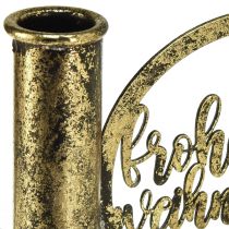 Artikel Stabkerzenhalter Weihnachten Antik Look Gold 13×5×10,5cm