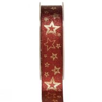 Artikel Sternenband Dekoband Weihnachten Rot Gold B25mm L15m