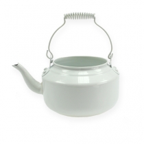 Artikel Deko Teekanne Metall Weiß Übertopf Kessel Ø12cm H10cm