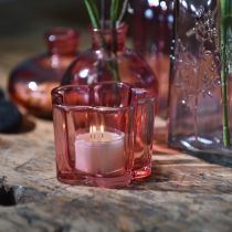 Artikel Teelichthalter Blume Teelichtglas Rosa Ø7,5cm H6cm 6St