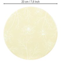 Artikel Untersetzer Tisch Deko Blumen Beige Braun Ø20cm 3 St