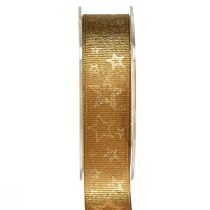 Artikel Weihnachtsband Gold Schmuckband mit Sternen B25mm L15m