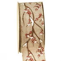 Artikel Weihnachtsband Winter Vogelbeeren Rot Weiß B50mm L10m