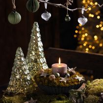 Artikel Weihnachtsbaum mit LED Beleuchtung Vintage Grün Gold 38cm