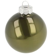 Artikel Weihnachtskugeln Glas Kugel Grün Silbergrau Ø60mm 24 St