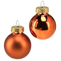 Artikel Weihnachtskugeln Orange Mini Glaskugeln Ø2,5cm 22 St