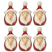 Artikel Keramik Weihnachtsmann Figur, Rot, 7cm – Festliche Weihnachtsdekoration – 6 St