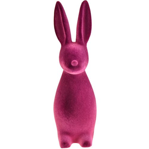 Artikel Hase Beflockt Osterhasen Deko Violett 15×15,5×47cm