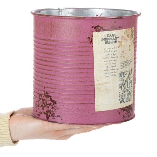 Artikel Deko-Dose Lila Metall Blechbüchse zum Bepflanzen Ø15,5cm H15cm