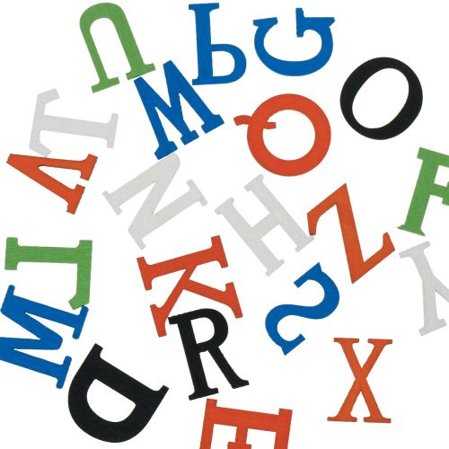 Artikel Tischdeko Einschulung, Streudeko Einschulung, Holzbuchstaben bunt 2,5cm 26 St