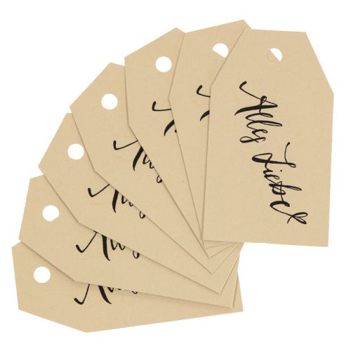 Artikel Geschenkanhänger bedruckt Papier Alles Liebe 4×7cm 24 St