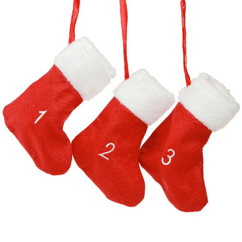 Artikel Adventskalender zum Befüllen Stiefel Filz Rot Weiß 155cm