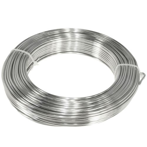 Floristik24 Aluminiumdraht Dekodraht Basteldraht Silber Ø3mm 1kg