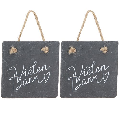 Artikel Anhänger Schieferplatte Deko Spruch Vielen Dank 10cm 2St