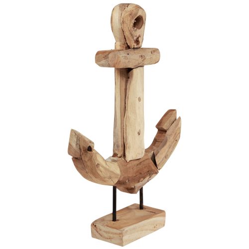 Artikel Anker Deko Holz Metall mit Sockel Teak Maritim 26×7×38cm