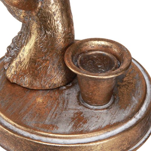 Floristik24 Antik Kerzenhalter Glas Hirschkopf Gold Metall 26cm