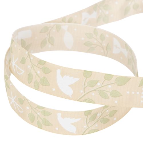 Artikel Band Konfirmation Kommunion Deko Schleifenband Taufe Beige 25mm 20m