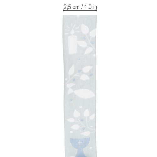 Artikel Band Kommunion Konfirmation Deko Schleifenband Taufe Hellblau 25mm 20m