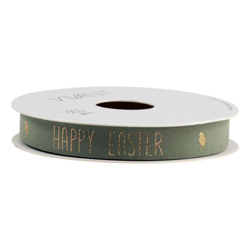 Floristik24 Samtband Band Happy Easter Dekoband Mint 15mm 5m