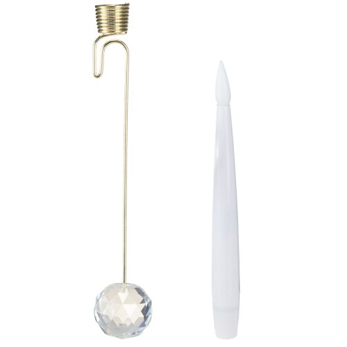 Artikel Baumkerzen LED Stabkerzen Mit Kristall Gelbes Licht 31cm 10 St