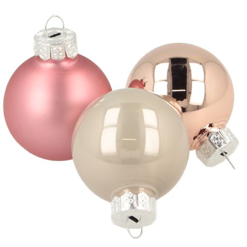 Baumschmuck Weihnachtskugeln Glas Rosa Grau Ø4cm 24 St