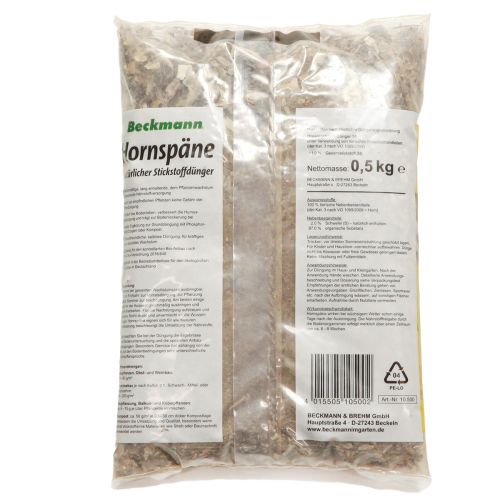 Artikel Beckmann Hornspäne 500g Stickstoffdünger