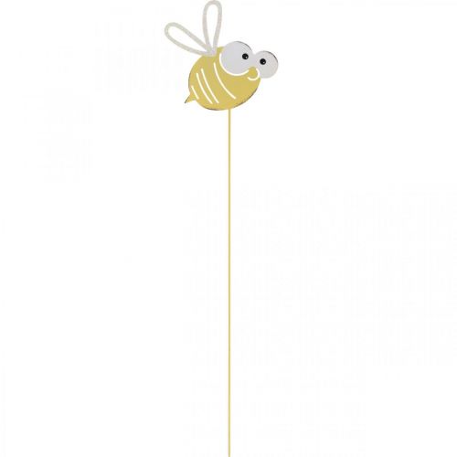 Artikel Biene als Stecker, Frühling, Gartendeko, Metallbiene Gelb, Weiß L54cm 3St