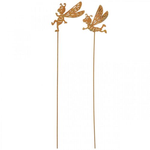 Artikel Blumenstecker Biene, Rostdeko, Dekostecker Edelrost L31/32cm 6St