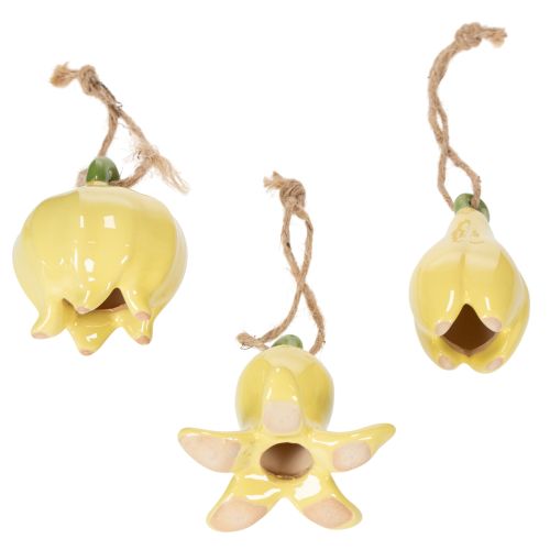 Keramik Blumenanhänger Fröhliche Gestaltung Blüten Design Frühjahrsdeko 9cm 6St | Floristik24.de