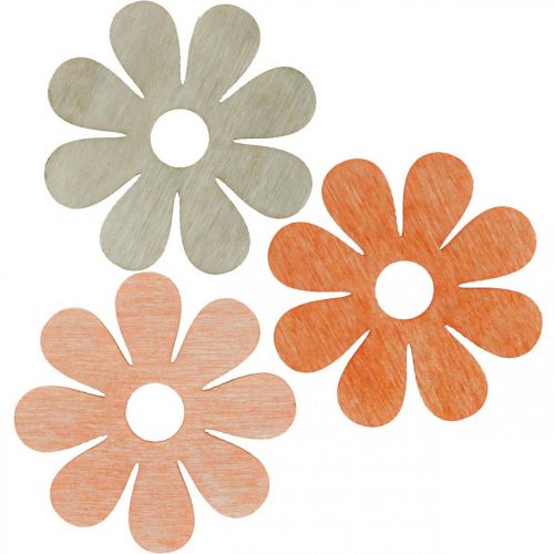 Floristik24 Blumen zum Streuen Orange, Aprikose, Braun Streudeko Holz 72 St
