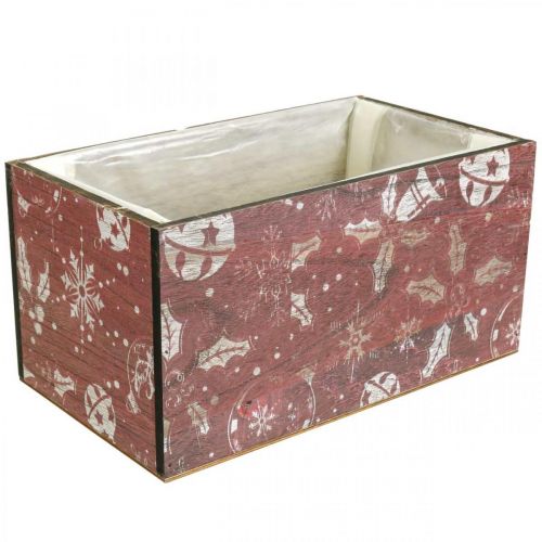 Artikel Blumenkasten Weihnachten Vintage Pflanzkasten Holz Rot 24-40cm 4er-Set