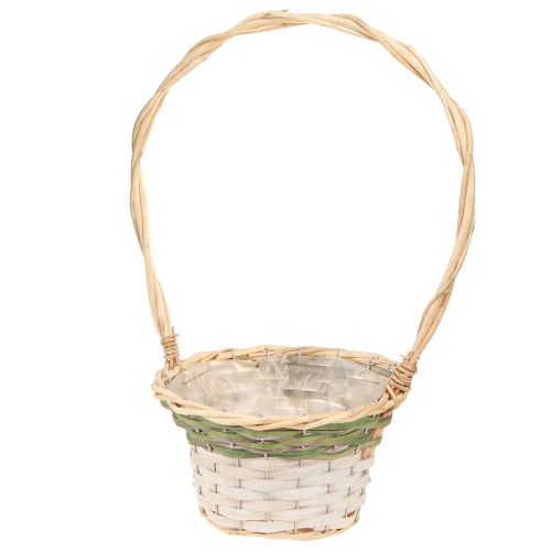 Artikel Blumenkorb Henkel Natur Grün Grau Weiß Ø18–26cm Set 3St