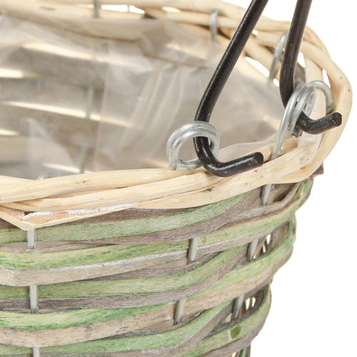 Artikel Blumenkorb Henkel mit Schild Metall Ø23/20/17cm Set 3St