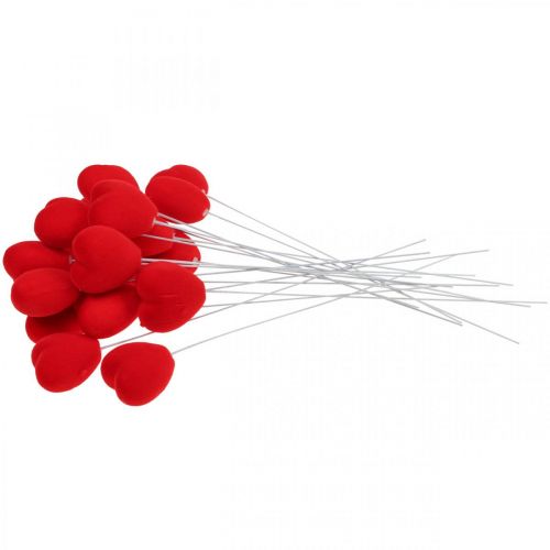 Artikel Blumenstecker Deko Herz Rot Herzstecker 6x6cm H26cm 18 St