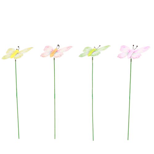 Artikel Blumenstecker Schmetterling Rosa Grün Orange 8x5,5cm 16 St