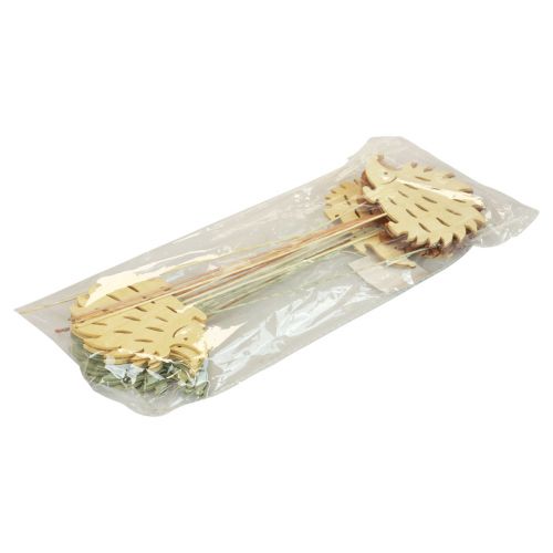 Floristik24 Blumenstecker Holz Dekostecker Igel Deko Farbig 10x7cm 18 St