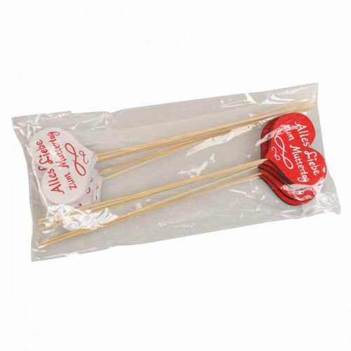 Artikel Blumenstecker Muttertag Dekostecker Herz Holz 8cm 12St