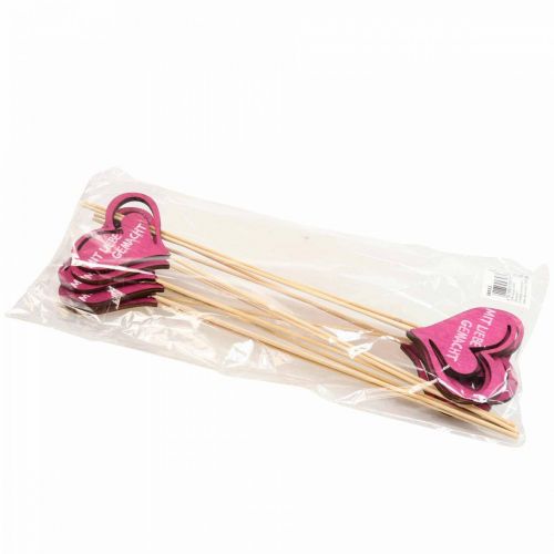 Artikel Blumenstecker Selbstgemacht, Dekostecker Herz 7cm 12St