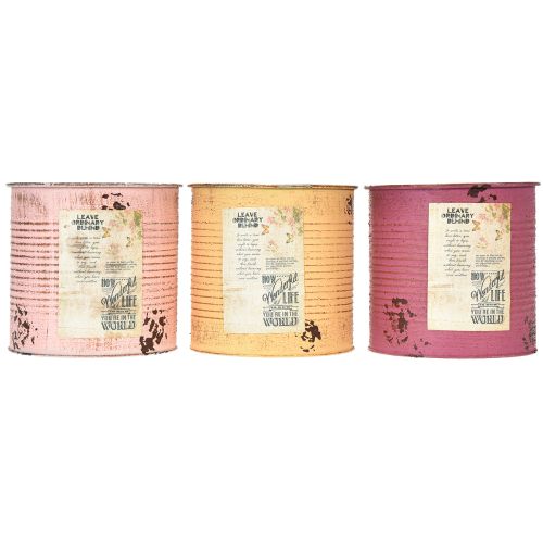 Blumentopf Vintage Design Dose für Wohnzimmer und Büro Dekoration 15cm 3St | Floristik24.de