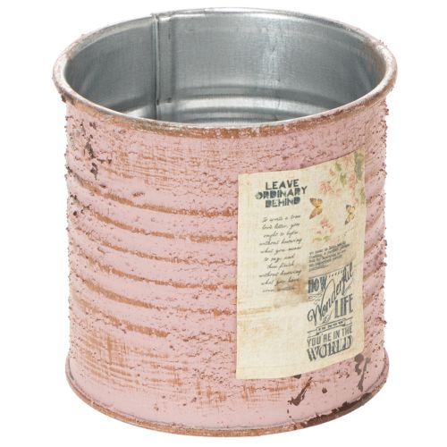 Blumentopf Deko-Dose rund Altrosa Metall Pflanzdose Ø8cm H7,5cm | Floristik24.de