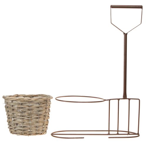 Artikel Blumentopf Gartenwerkzeug Deko Braun Ø17,5cm H30cm