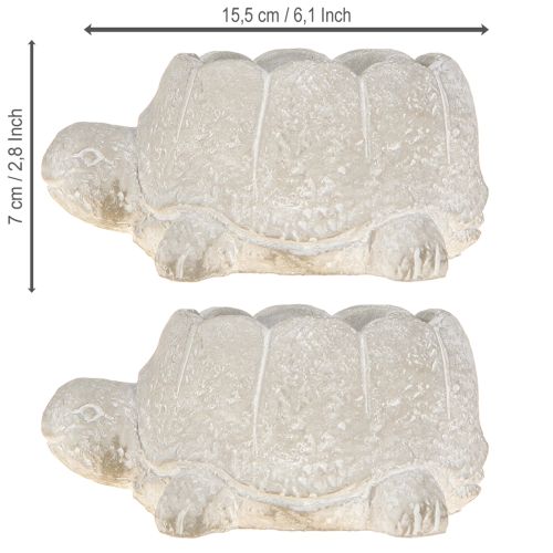Artikel Blumentopf Schildkröte Beton Deko Grau Weiß 15,5cm 2St