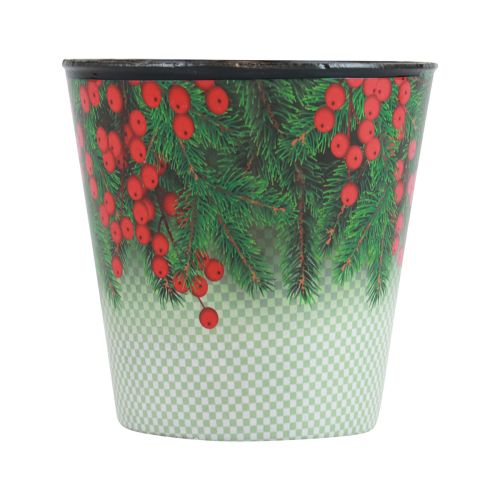 Blumentopf Weihnachten Übertopf Eimer Ilex Ø13cm H11,5cm