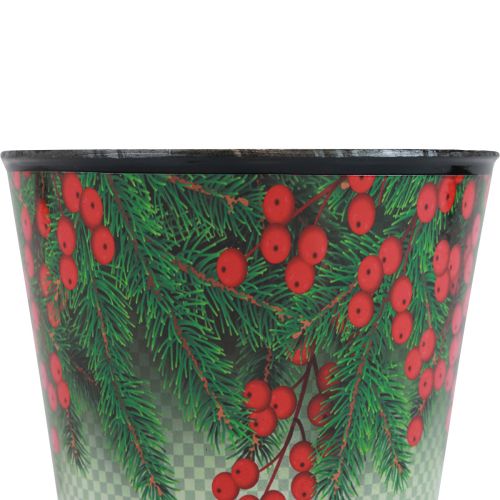 Artikel Blumentopf Weihnachten Übertopf Eimer Ilex Ø13cm H11,5cm
