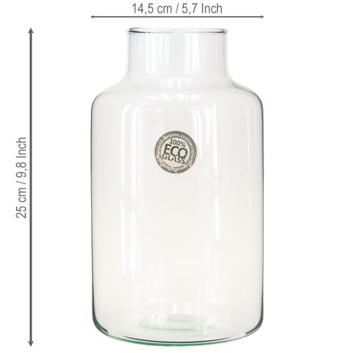 Artikel Blumenvase Glas Deko Vase mit Hals Klar Ø14,5cm H25cm