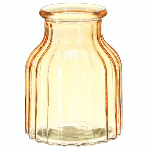 Artikel Blumenvase Glas Orange Retro Design Ø11cm H14,5cm 2St
